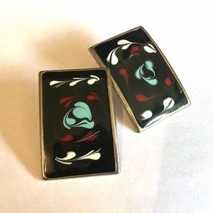 Vintage Enamel Earrings